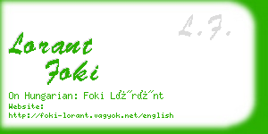 lorant foki business card